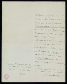 Carta de Juan Fastenrath al secretario perpetuo, Manuel Tamayo y Baus, con la que remite su obra,...