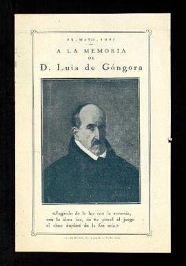 Folleto A la memoria de D. Luis de Góngora