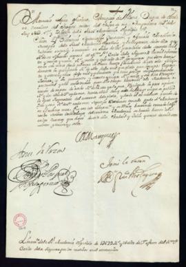 Orden del marqués de Villena del libramiento a favor de Carlos de la Reguera de 1829 reales y 26 ...