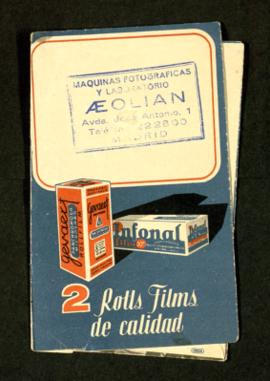 Carpeta de negativos Roll-Film de la Industria Fotoquímica Nacional