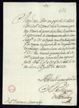 Carta del duque del Arco a Vincencio Squarzafigo de agradecimiento por el envío del tercer tomo d...