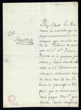 Carta de Manuel de Lardizábal a Gaspar de Montoya sobre los gajes extraordinarios de antiguo que ...