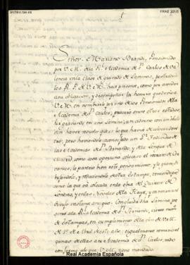 Copia del memorial presentado al rey por Mariano Brandi sobre una controversia con la Real Academ...