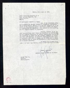 Carta de Samuel Arguedas a Julio Casares en la que le plantea la urgencia por cubrir la vacante d...