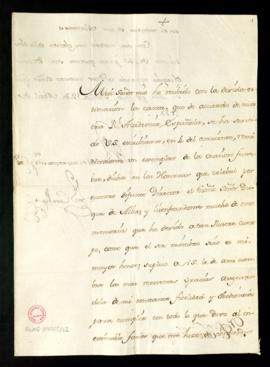 Carta de Ignacio de Ceballos a Juan de Trigueros en la que le agradece la remisión de un ejemplar...