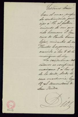 Carta de José Canalejas y Casas al director [el conde de Cheste] de comunicación del fallecimient...