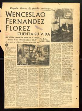 Recorte de prensa de la cuarta entrega de la entrevista Wenceslao Fernández Flórez cuenta su vida...