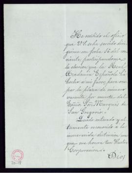Carta del duque de Villahermosa a Manuel Tamayo y Baus en la que acusa recibo del oficio de comun...
