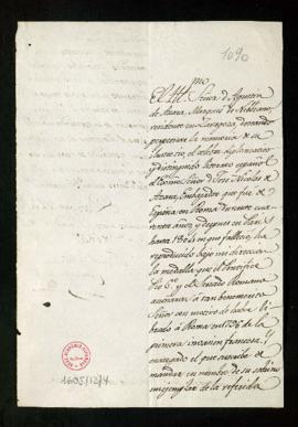 Carta de Basilio Sebastián Castellanos al secretario [Juan Nicasio Gallego] con la que envía una ...