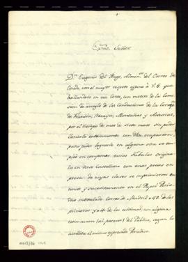 Carta de Eugenio Antonio del Riego Núñez, administrador del Correo de Oviedo, al marqués de Santa...