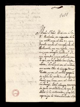 Carta de José Siesso de Bolea a Vincencio Squarzafigo de agradecimiento por el envío del primer t...