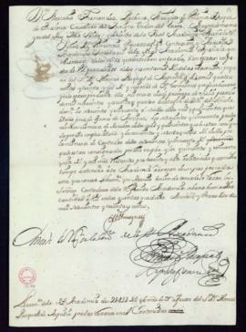 Orden del marqués de Villena del libramiento a favor de Tomás Pascual de Azpeitia de 2432 reales ...