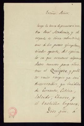 Carta de Aureliano F[ernánde]z-Guerra y Orbe al director con la que adjunta un ejemplar del opúsc...