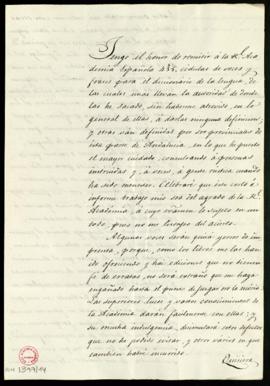 Carta de Manuel María Fernández con la que remite 435 cédulas de voces para el Diccionario, algun...