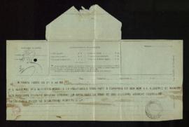 Telegrama de Georges Picot, secretario perpetuo de la Academia Francesa de Ciencias Morales y Pol...