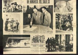Recorte de prensa del diario Ya con el artículo Un humanista del siglo XX, con fotografías de div...