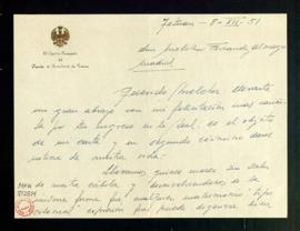 Carta de Emilio, capitán encargado de la intendencia de Tetuán, a Melchor Fernández Almagro en la...