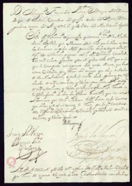 Orden del marqués de Villena de libramiento a favor de Adrián Conink de 3133 reales y 12 maravedí...