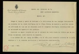 Carta de Pedro de Novo y F[ernández] Chicarro al director [Antonio Maura] con la que remite un ej...