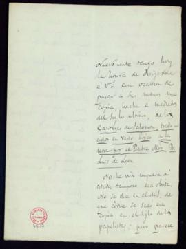 Carta de Adolfo de Castro al secretario [Manuel Tamayo y Baus] con la que envía una copia hecha a...