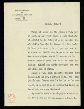 Carta del secretario interino de la Sociedad Española de Salvamento de Náufragos al secretario [E...