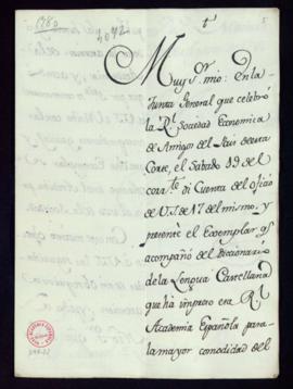 Carta de Faustino de Medina a Manuel de Lardizábal y Uribe en la que le comunica que presentó el ...