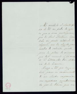 Carta del conde de Casa Valencia al secretario, Manuel Tamayo y Baus, en la que agradece a la Aca...