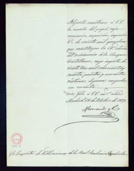 Carta de la Viuda de Hernando y C.ª al inspector de Publicaciones con la que remite la cuenta de ...