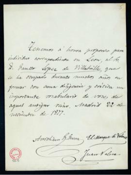 Propuesta de Fausto López Villabrille como académico correspondiente en León