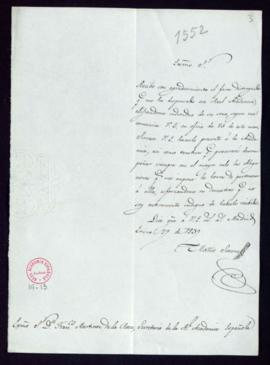 Carta de Mateo Seoane a Francisco Martínez de la Rosa de agradecimiento por haber resultado elegi...