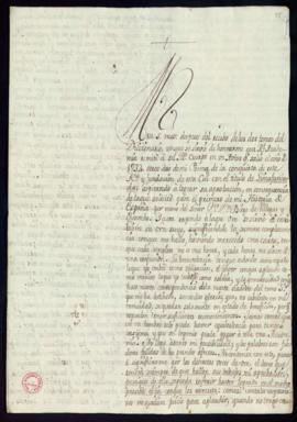 Carta de Pedro de Peralta Barnuevo a Vincencio Squarzafigo de agradecimiento por el envío del ter...