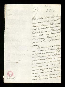 Carta de Antonio Martínez Salazar a Francisco Antonio de Angulo  con la que remite la obra poétic...