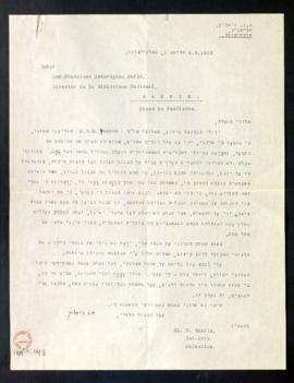 Carta de Ch. N. Bialik a Francisco Rodríguez Marín