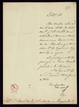 Carta de Juan González Cabo-Reluz al secretario [Juan Nicasio Gallego] en la que le comunica su a...