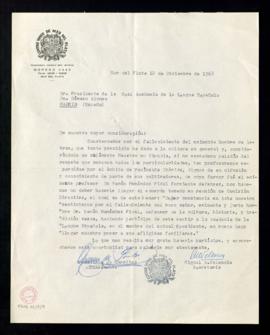 Carta de Francisco de Gorritxo y Miguel A. Valencia, presidente y secretario del Centro Vasco de ...