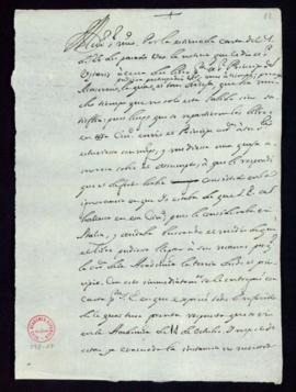 Minuta de la carta [de Vincencio Squarzafigo] a Juan Curiel en la que le indica que conocía la qu...