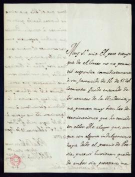Carta del marqués de Santa Cruz a Manuel de Lardizábal y Uribe en la que acusa recibo de su carta...