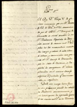 Carta [del marqués de Santa Cruz] a Mariano Luis de Urquijo con el ruego de que pase un oficio a ...