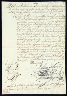 Orden del marqués de Villena de libramiento a favor de José Casani de 1367 reales y 14 maravedíes...