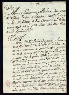 Orden del marqués de Villena del libramiento a favor de Miguel Gutiérrez de Valdivia de 96 reales...