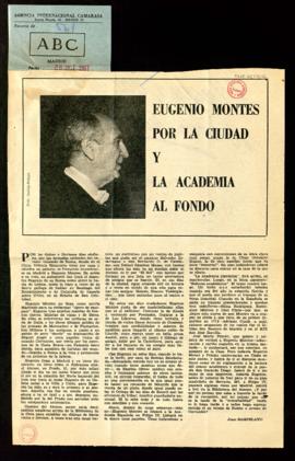 Eugenio Montes por la ciudad y la Academia al fondo, por Juan Sampelayo