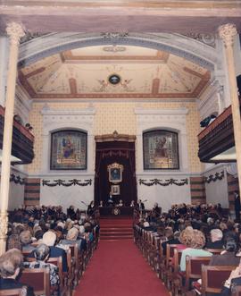 El rey Juan Carlos I toma la palabra en el acto de inauguración de de la Biblioteca Antonio Rodrí...