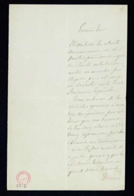 Carta del conde de Cheste al secretario [Manuel Tamayo y Baus] de agradecimiento por la comunicac...