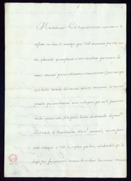Carta de José de Montealegre a Vincencio Squarzafigo en la que pide que se incluya en el cajón de...