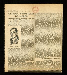 Escritos: Política española, por José Antonio Primo de Rivera
