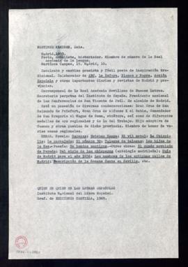 Copia de la entrada de Luis Martínez-Kleiser en la obra titulada Quién es quién en las letras esp...