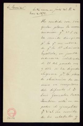 Carta de Antonio Benavides a Antonio [María] Segovia de acuse de recibo de su nombramiento en la ...