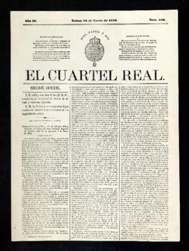 Fotografía de la primera página de El Cuartel Real