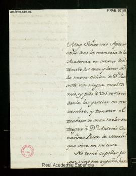 Carta del duque de Villahermosa a Manuel de Lardizábal y Uribe de agradecimiento por el envío de ...