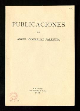 Publicaciones de Ángel González Palencia